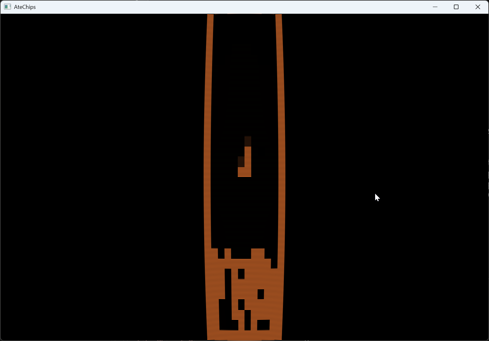 CHIP-8 game running with amber phosphor CRT shader
