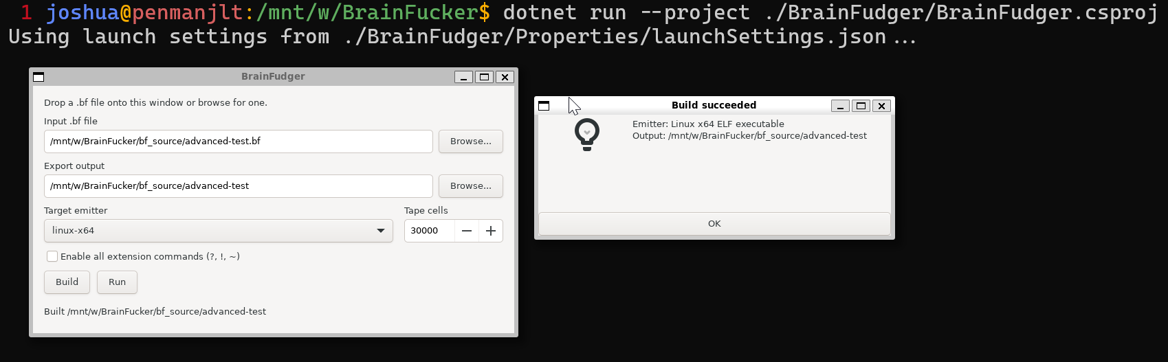 BrainFudger native desktop GUI on Linux