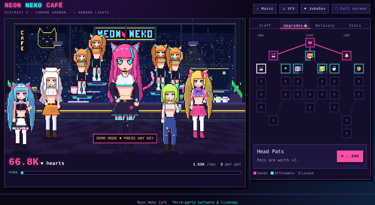 HTML5 edition, Chrome Harbor district with the upgrade tree open