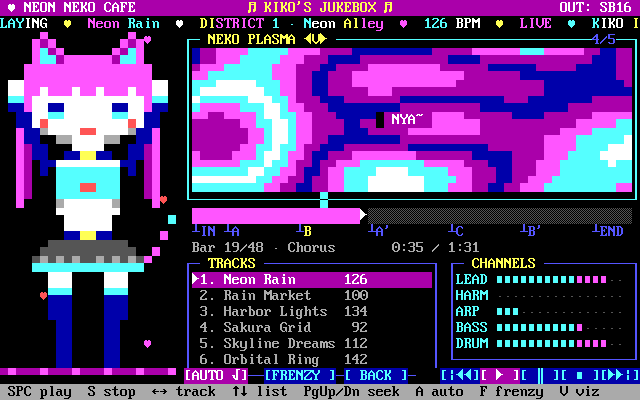 Text-mode jukebox, plasma visualiser