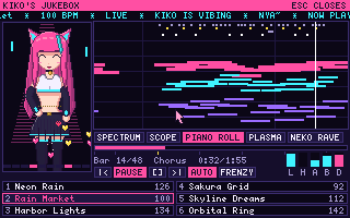 Windows edition jukebox, piano roll